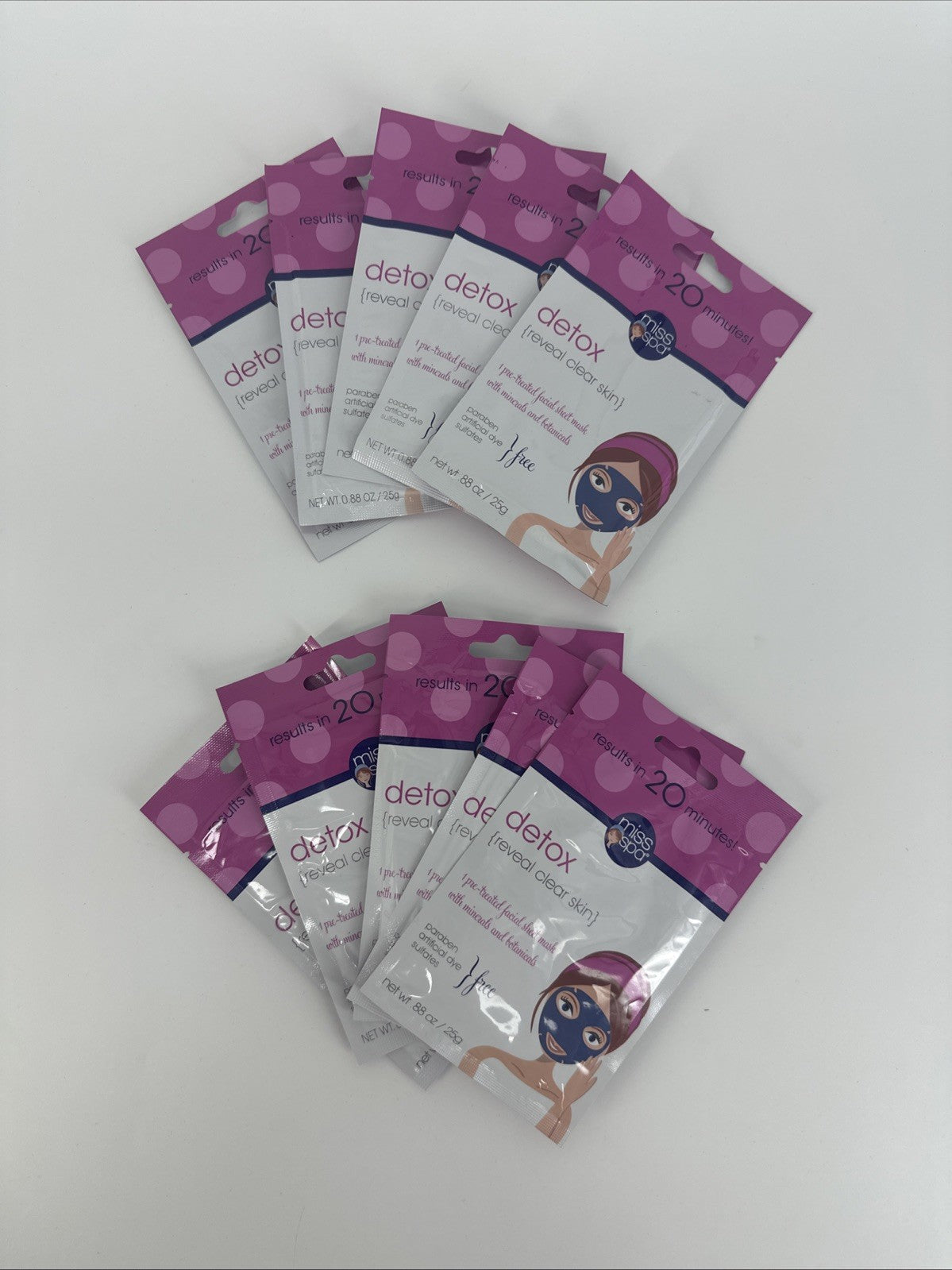 Detox Reveal Clear Skin Facial Sheet Mask - 10 Pack