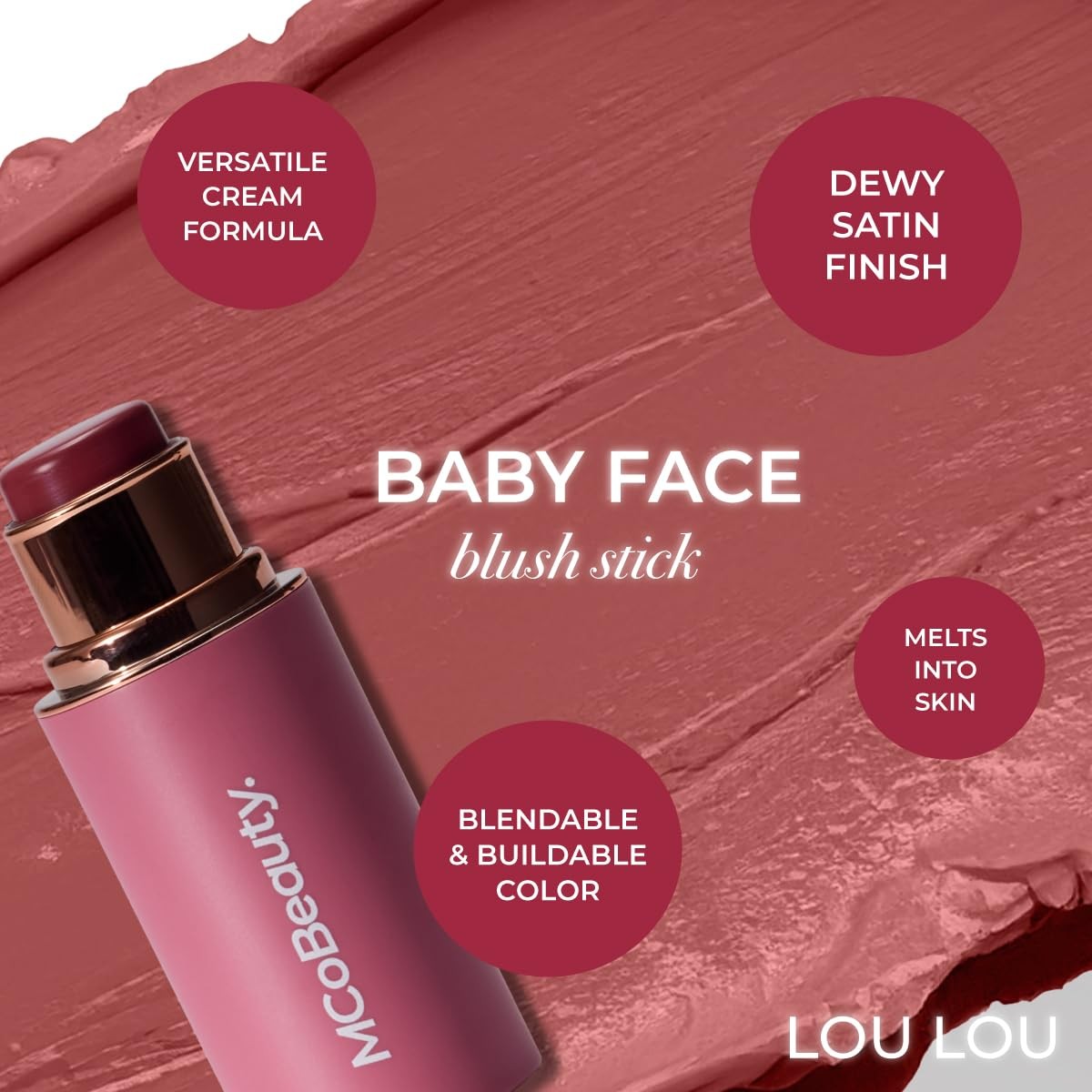 Multiuse Cream Stick for Cheeks and Lips - Deeper Rose
