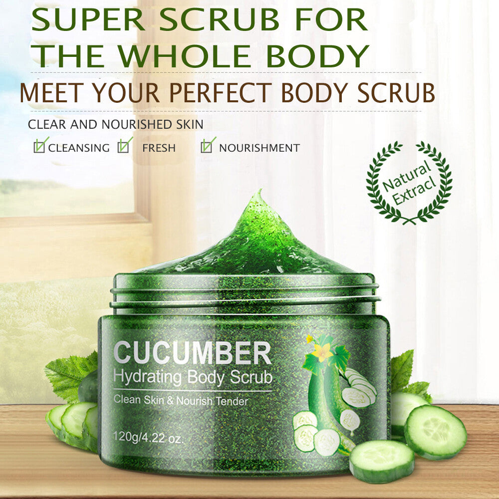 Moisturizing Body Scrub with Shea Butter, Almond & Cucumber - 120g