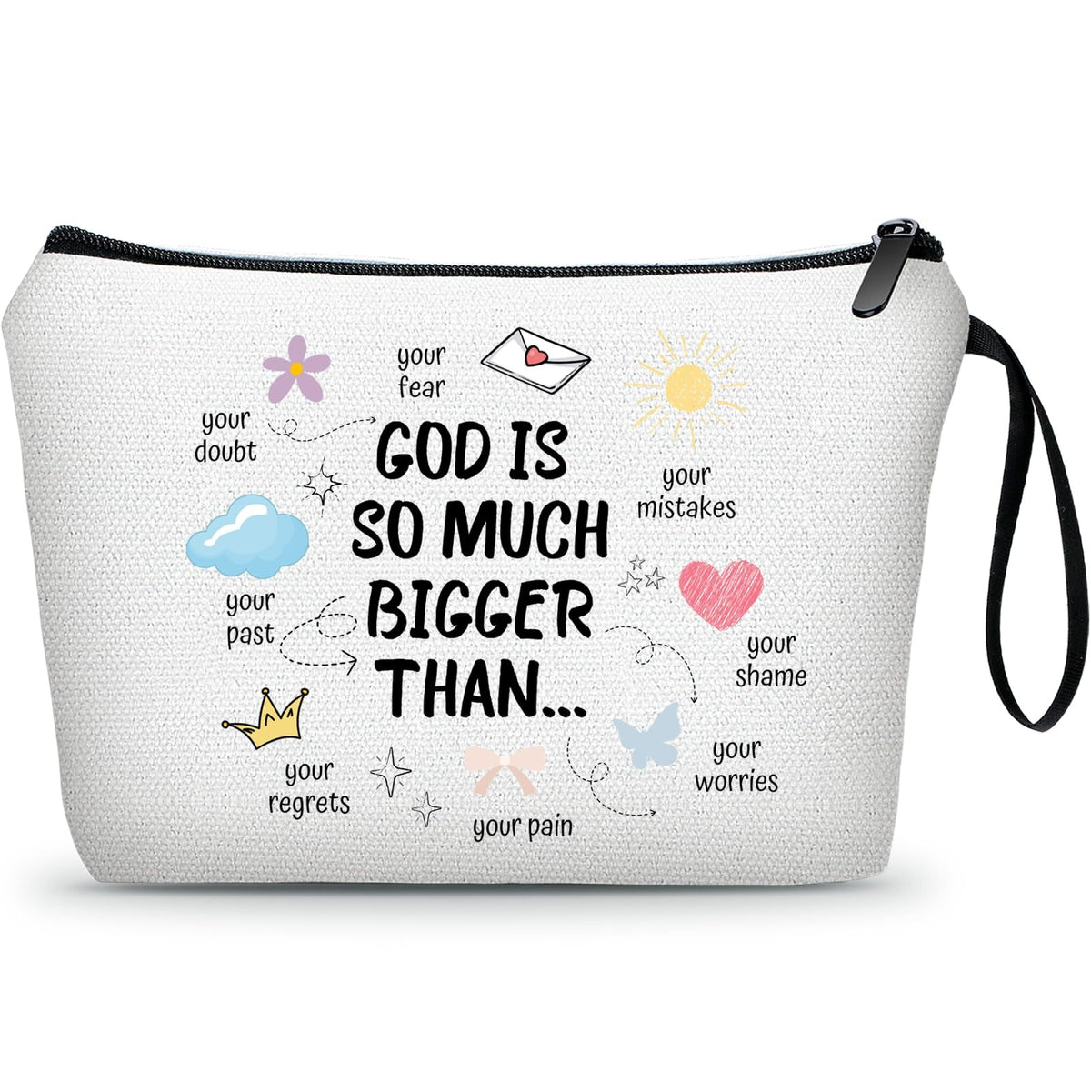 Religious Women’s Travel Makeup Bag - Inspirational Christian Gift for Ladies