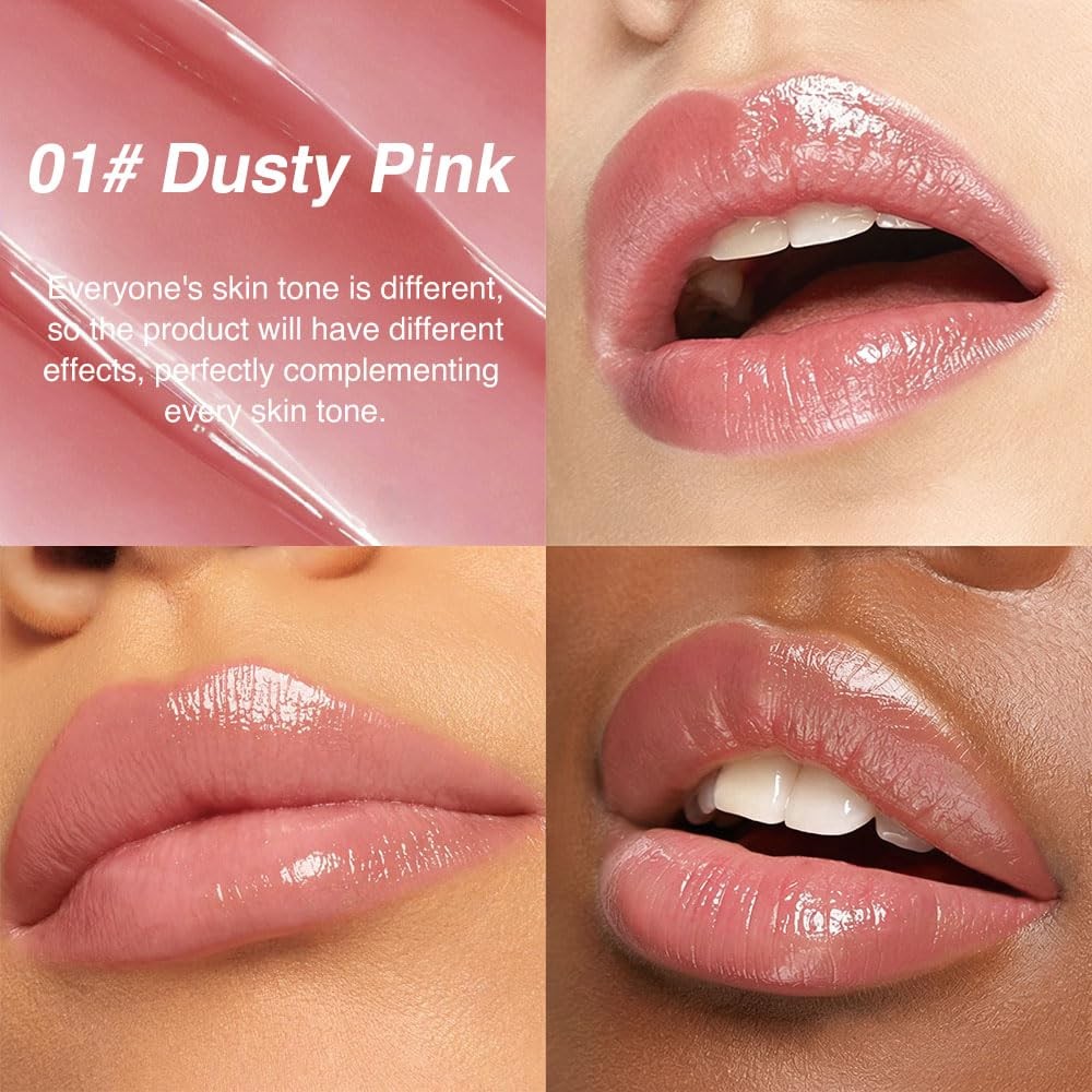 Hydrating Tinted Lip Balm Set - Black Dusty Pink, Nourishing & Sheer Finish