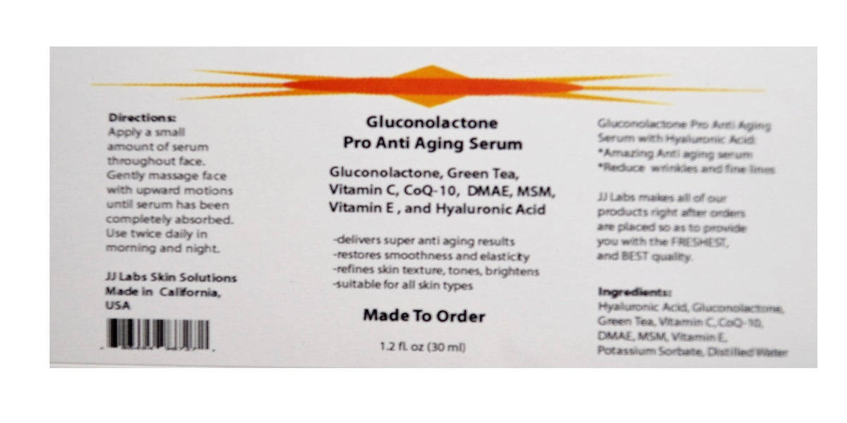 Pro Anti-Aging Serum with Hyaluronic Acid & Gluconolactone - Skin Rejuvenation