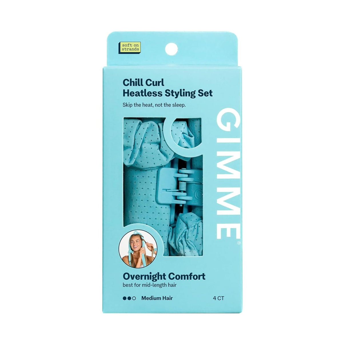 Gimme Beauty Chill Curl Heatless Styling Set - 4‑Count Blue