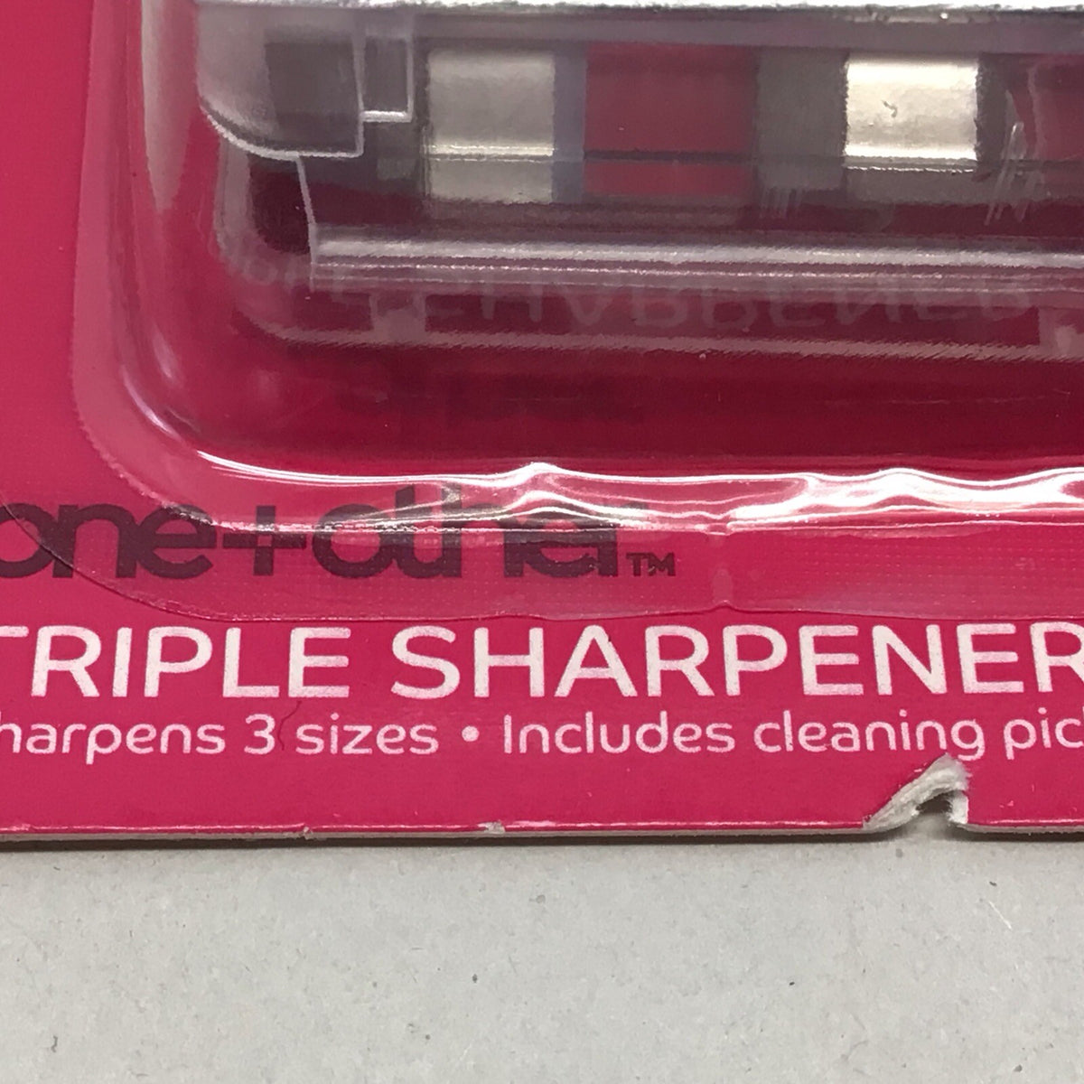 Triple Sharpener for 3 Sizes - Kitchen & Craft Tool with Cleaning Pick
