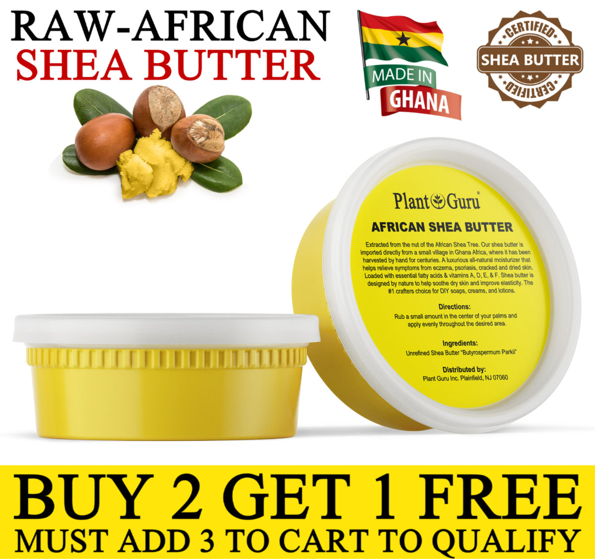 Raw African Shea Butter 8 oz - 100% Pure Unrefined