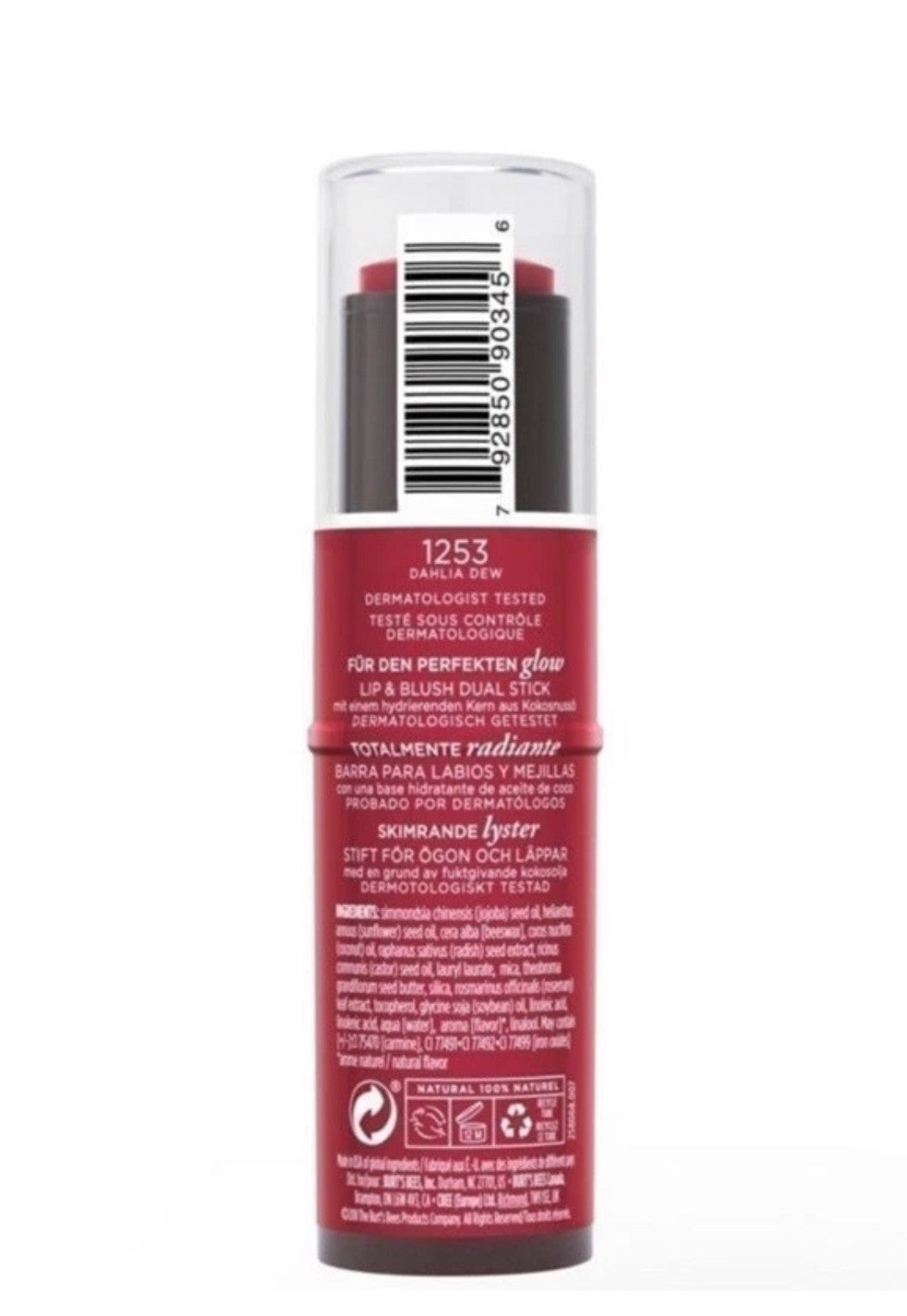 2 Pack Burt's Bees All Aglow Lip & Cheek Stick Dahlia Dew 0.32 oz Sealed