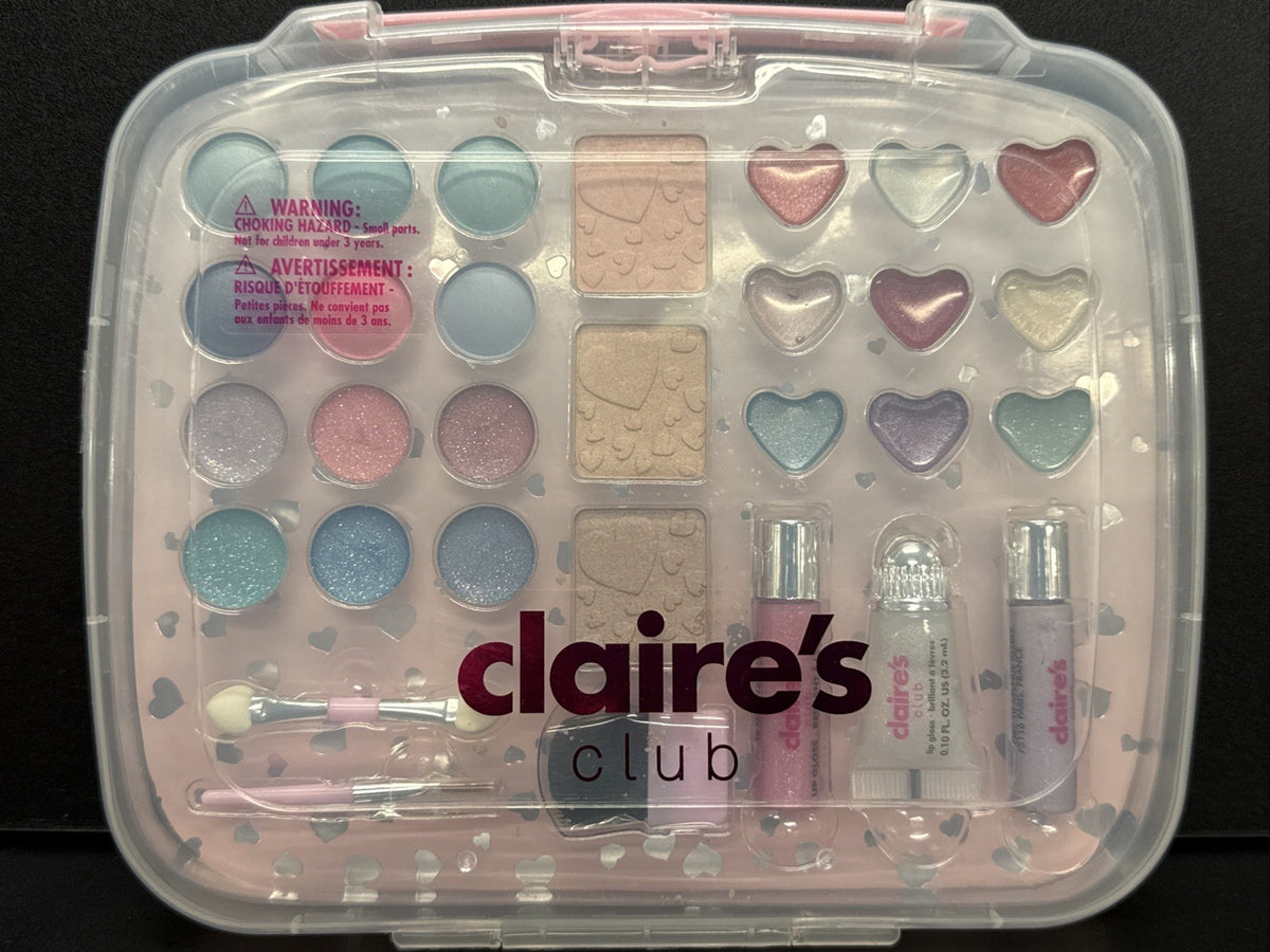 Claires Club Makeup Kit with Eye Glitter, Eyeshadow, Highlighter & Lip Gloss