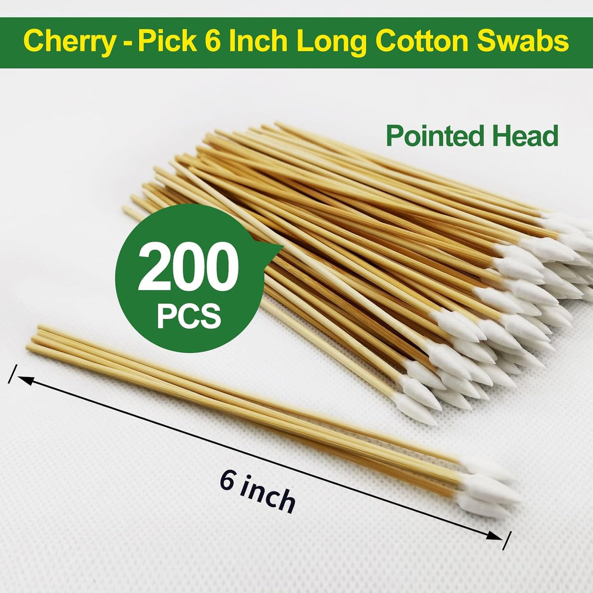 200PCS Biodegradable Cotton Swabs with Bamboo Sticks for Makeup & Cleaning