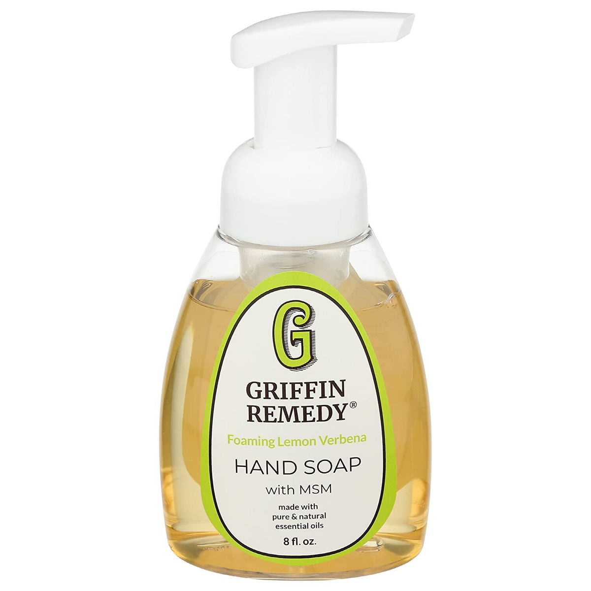 Foaming Hand Soap with MSM and Lemon Verbena - 8 Ounce, Natural & Cruelty-Free