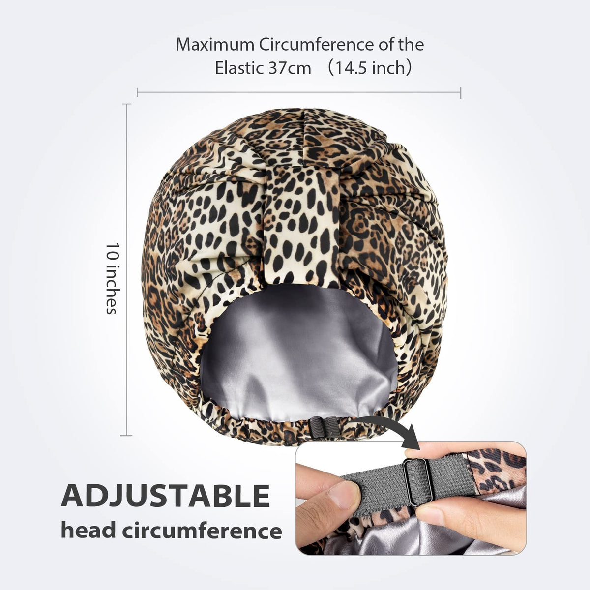 INNELO Luxury Shower Cap for Women Reusable Waterproof, One Size,