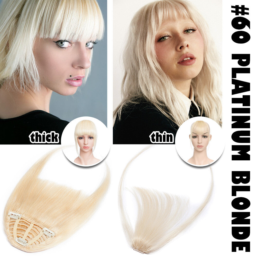 Clip-In Thick Fringe Bang Hair Extensions for Women - Remy Human Hair