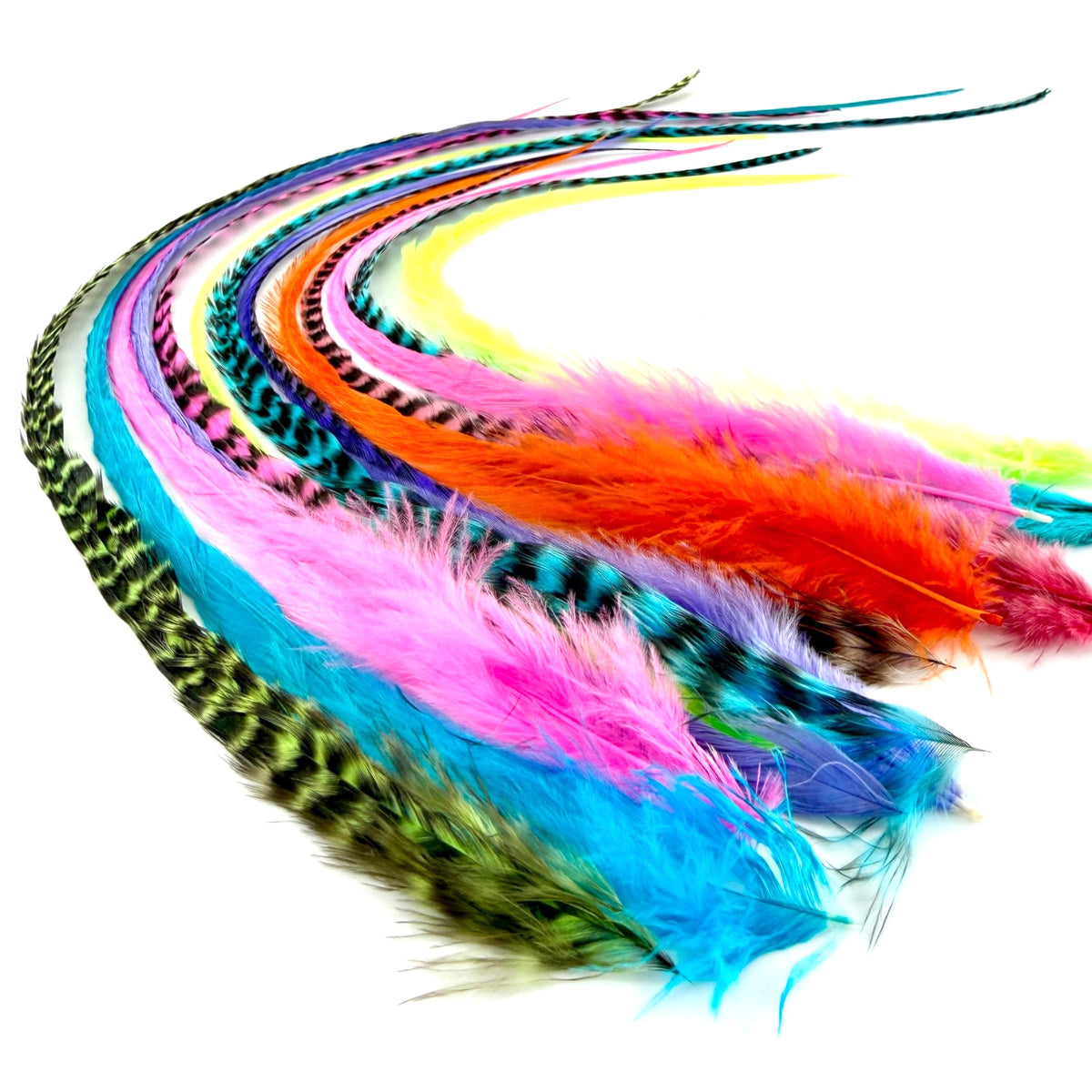Feather Hair Extensions Kit - 21 Piece Salon Grade Clip-In Extensions in Multiple Colors