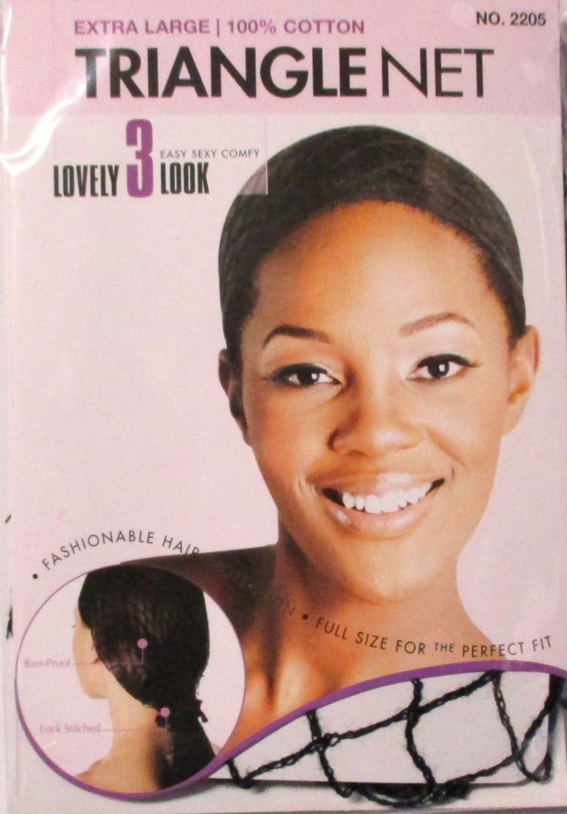 LOT OF 2-RAYON OR COTTON TRIANGLE HAIR STYLING NET,RUN PROOF,