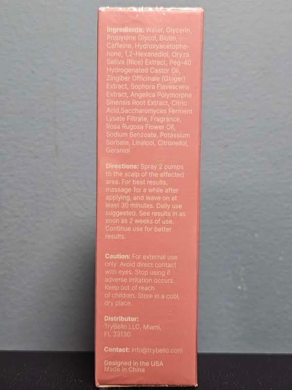Try Bello Hair Helper Spray - Hair Growth & Loss Treatment, 2-Pack