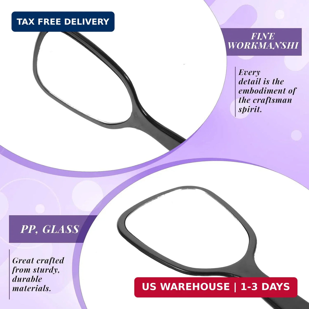 2 Pack Small Handheld Mirror with Handle - Compact Travel Vanity Mirrors for Men & Women