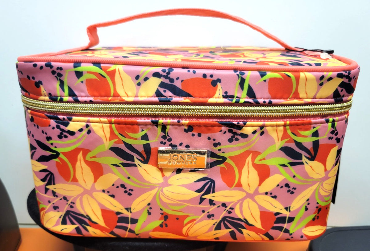 Travel Toiletry Bag with Bonus Bottle - Floral Makeup Organizer