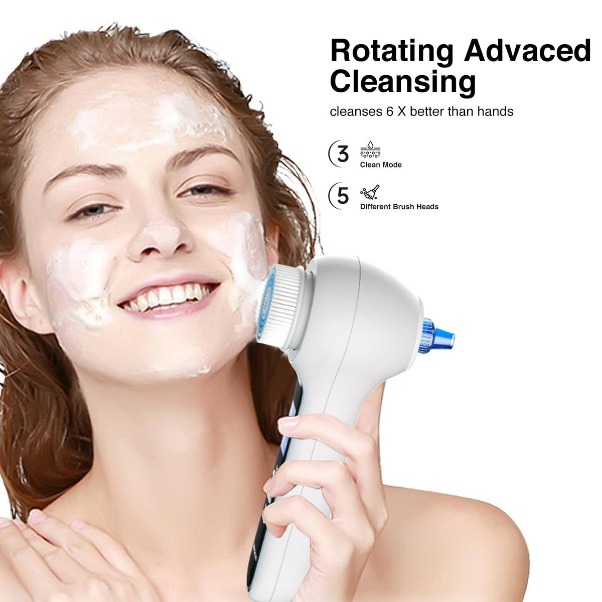 Rechargeable 3-in-1 Facial Cleansing Brush & Blackhead Remover System