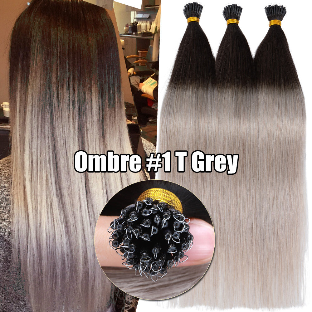 Beads Hair Extensions Nano Bean Remy Micro Loop Link I Tip - Multiple Colors & Lengths