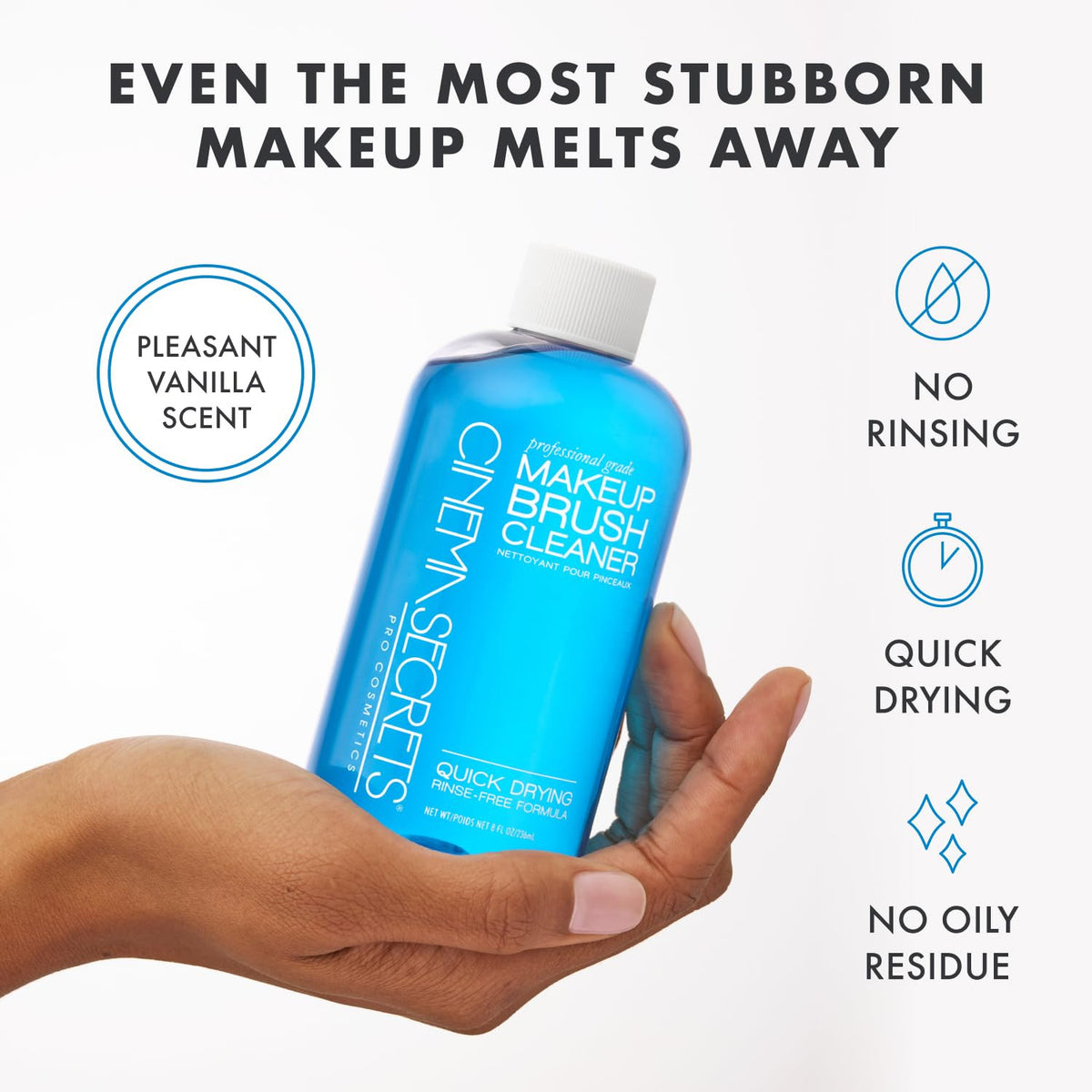 Blue Vanilla Makeup Brush Cleaner Solution - Professional Brush Sanitizer