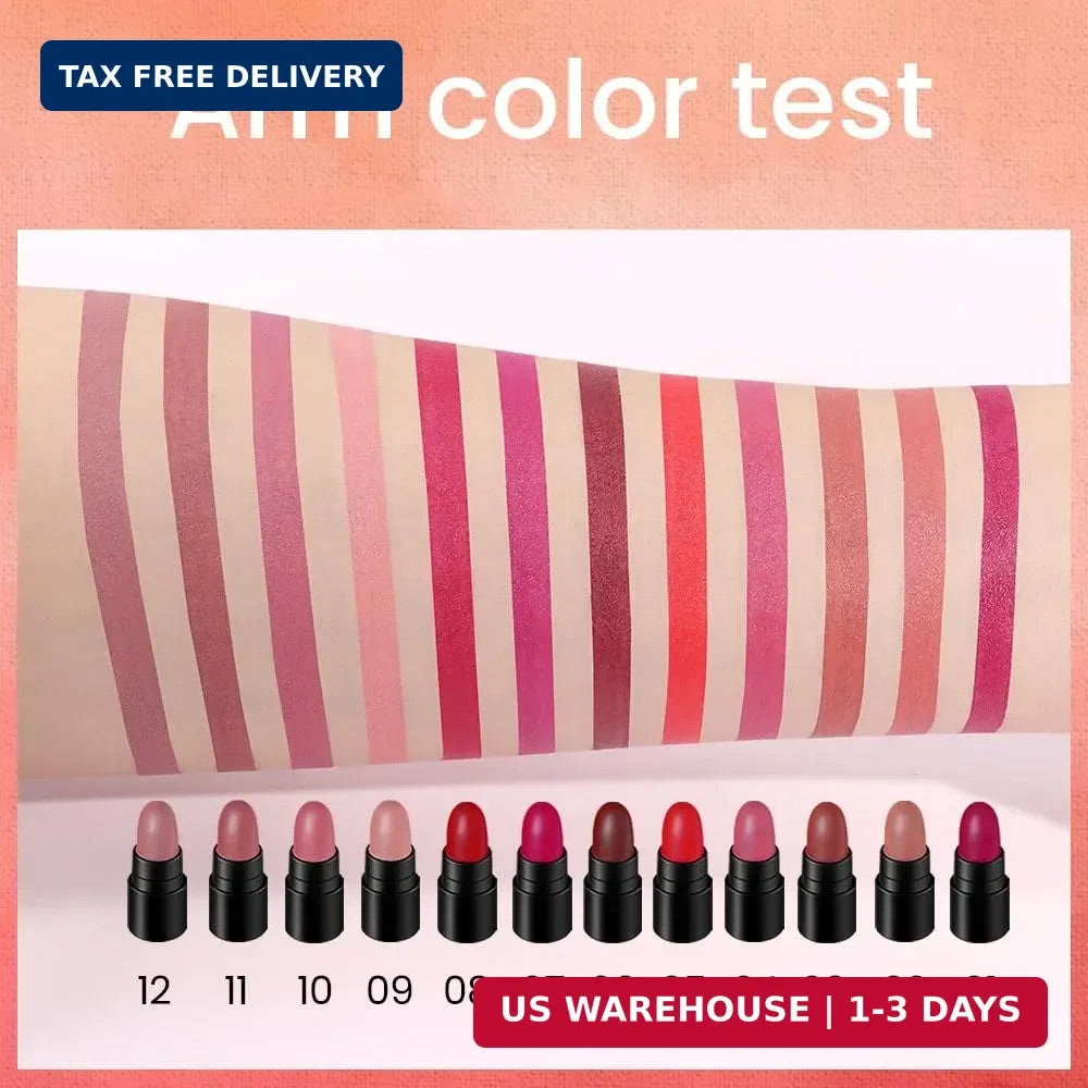 Mini Lipstick Capsule Set - Waterproof Long Lasting Matte Lip Colors for Women