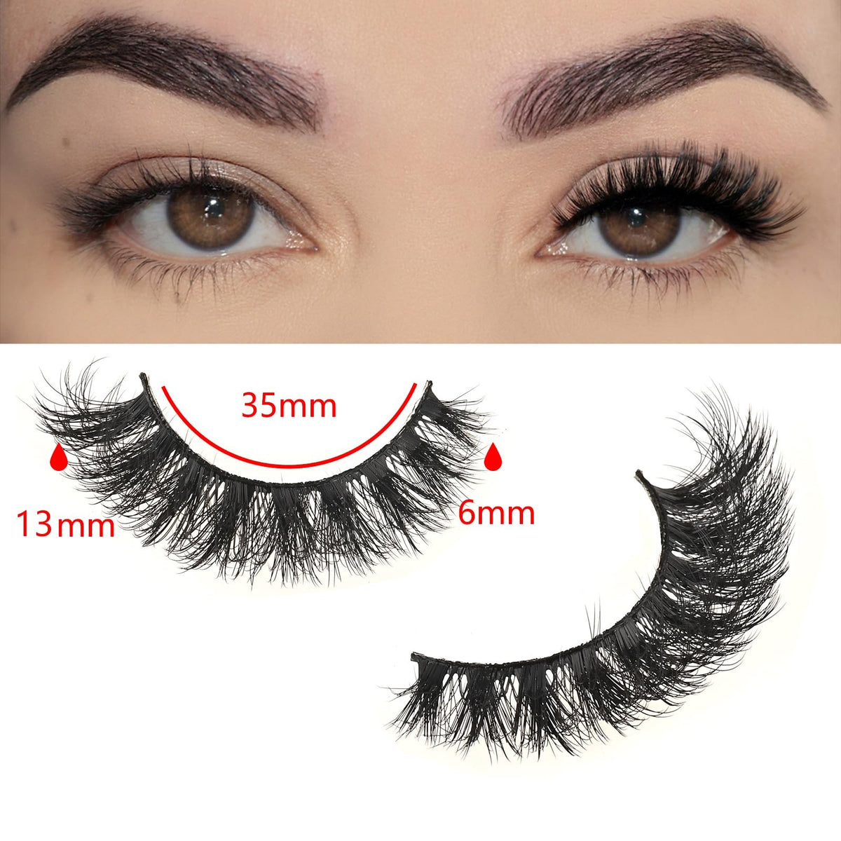Cat Eye False Eyelashes Fluffy Wispy 7 Pairs Reusable Flared Lashes