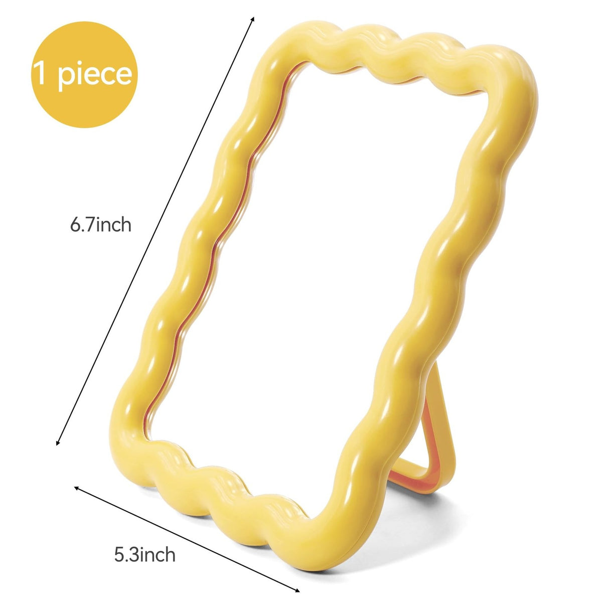 Wave-Shaped Tabletop Makeup Mirror - Portable Folding Vanity for Women & Girls