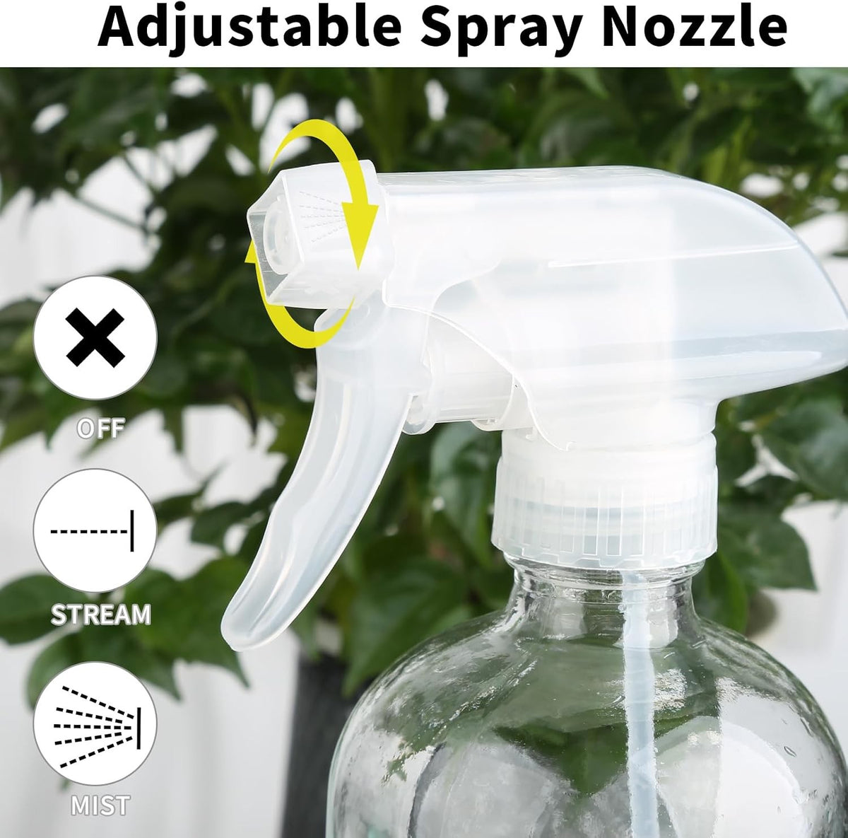 16oz Glass Spray Bottles with Silicone Sleeve - Refillable & Leak-Proof