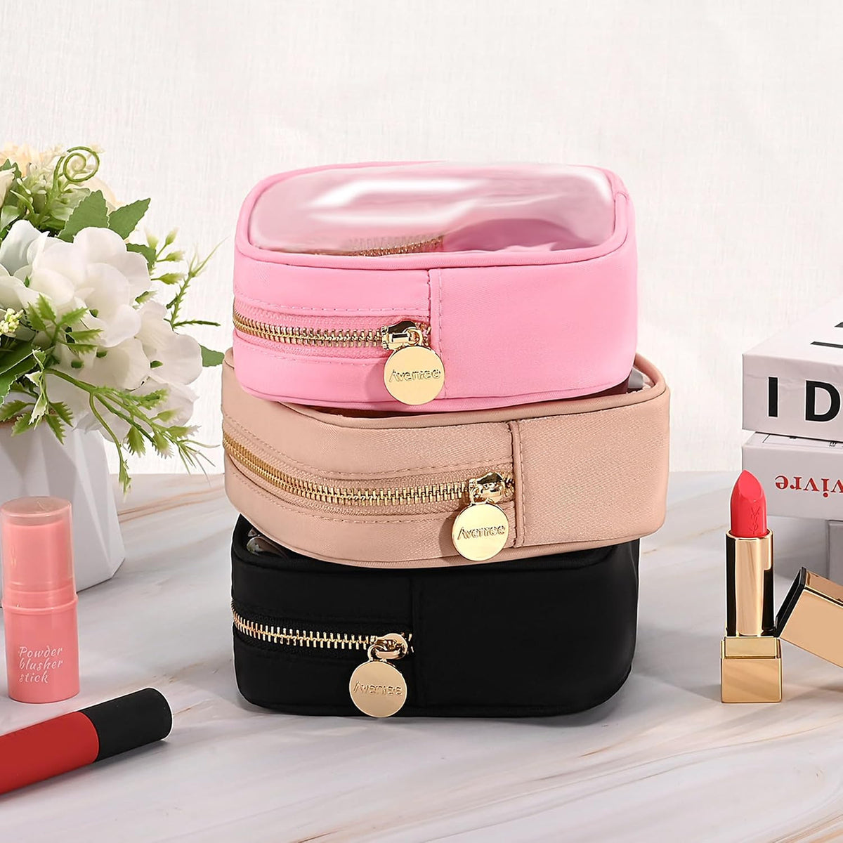 Small Waterproof Clear Makeup Bag for Travel and Purse Organizer