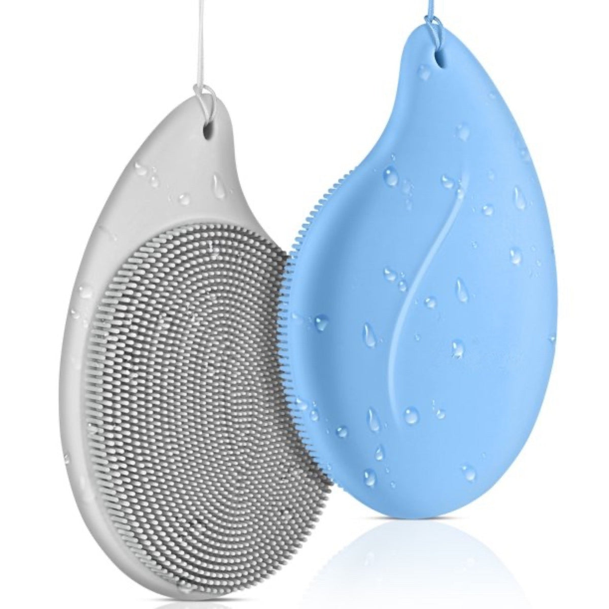 2PCS Soft Silicone Facial Cleansing Brush Face Scrubber Exfoliating