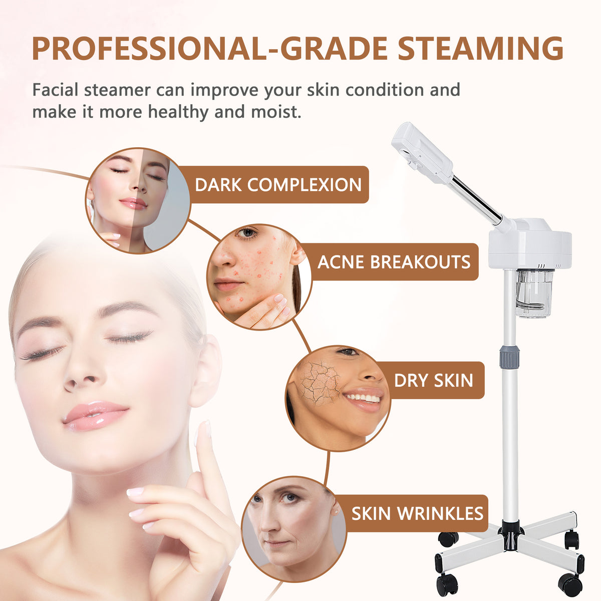 Professional Facial Steamer with Ozone & Steam Modes