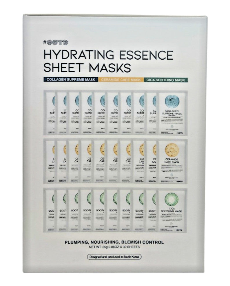 Hydrating Essence Sheet Masks Set - Collagen, Cica & Ceramide Varieties