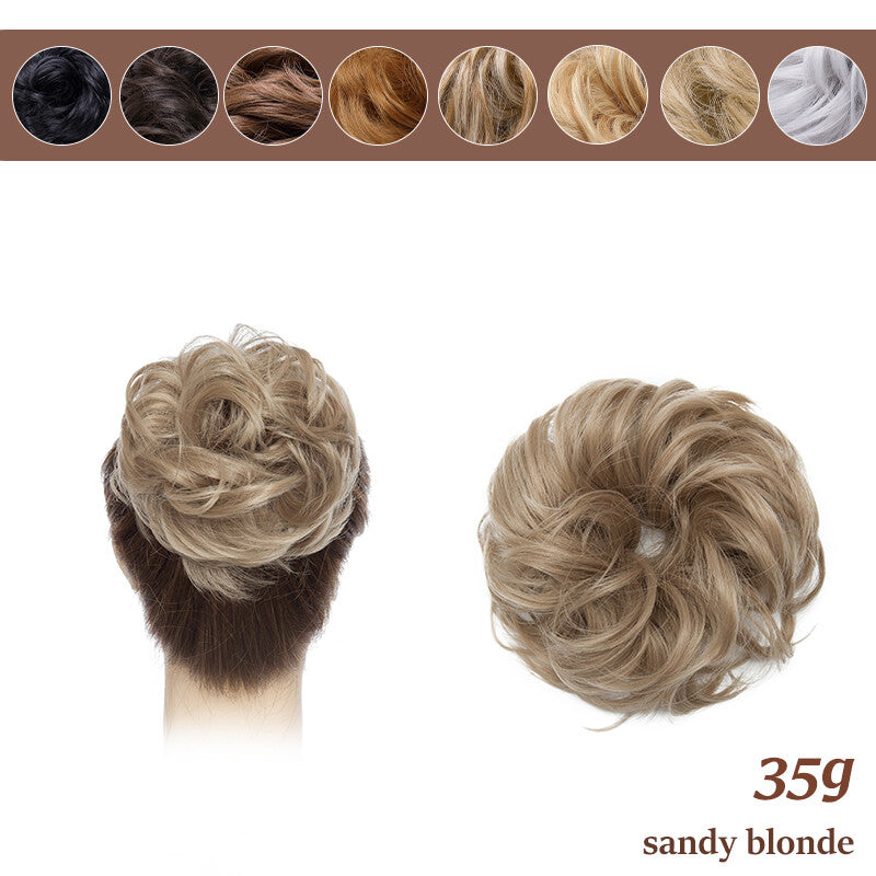 Natural Curly Messy Bun Hair Piece Extensions - Real Human Hair, Updo Scrunchie
