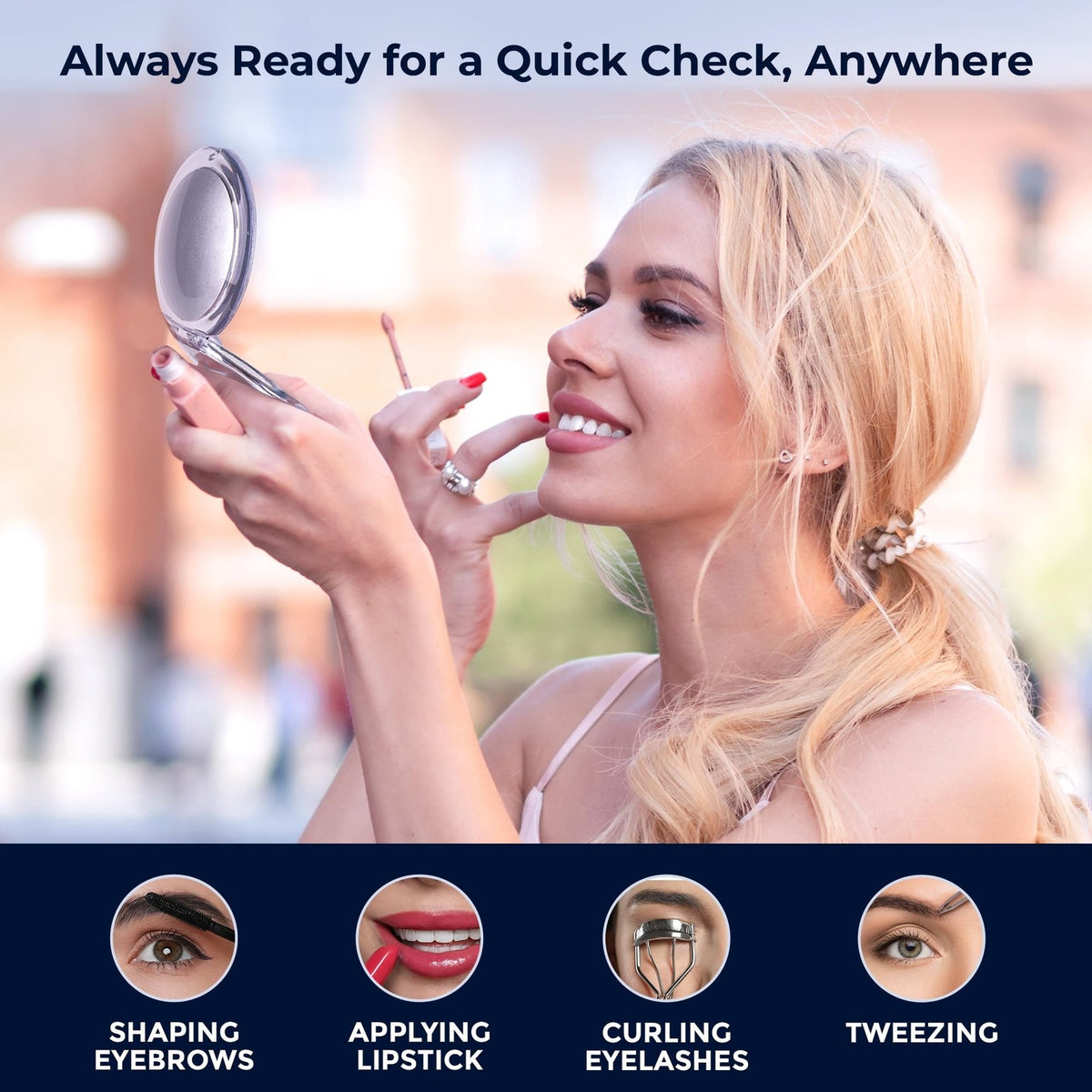 Travel Makeup Mirror with 12X Magnification Dual-Sided Compact Mirror