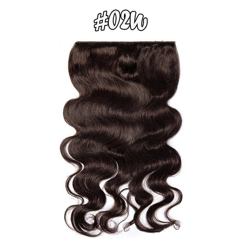 Natural Clip-In Hair Extensions with Balayage Color - Long & Thick One Piece