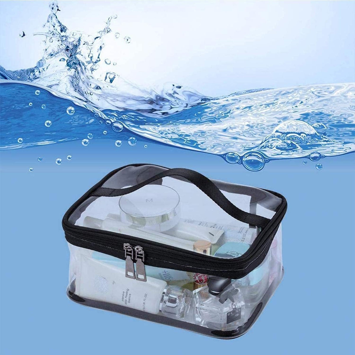 Transparent Waterproof Cosmetic Bag Set - Travel Makeup & Toiletry Organizer