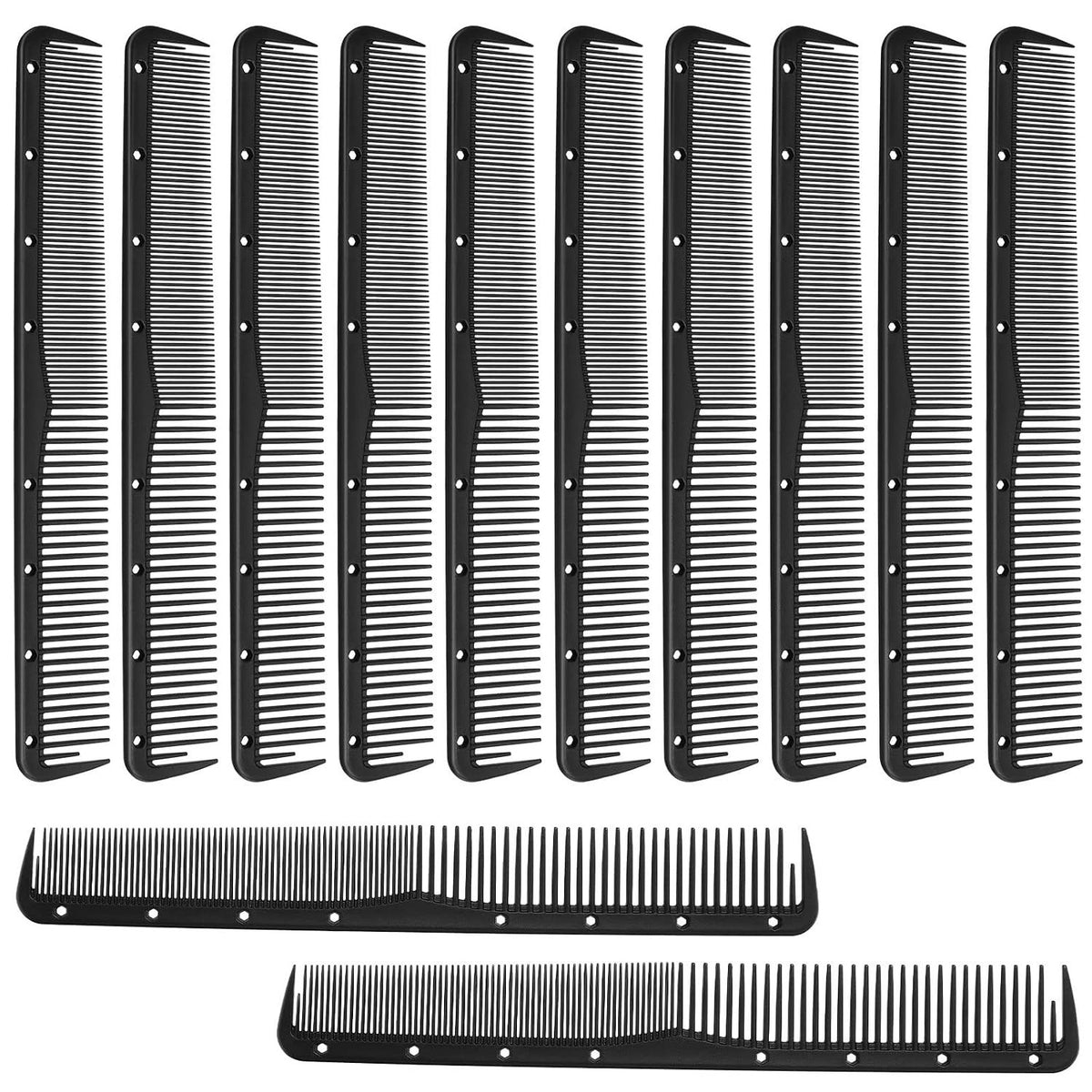 Carbon Cutting Comb Set - 12 Lightweight Salon Hair Styling Tools
