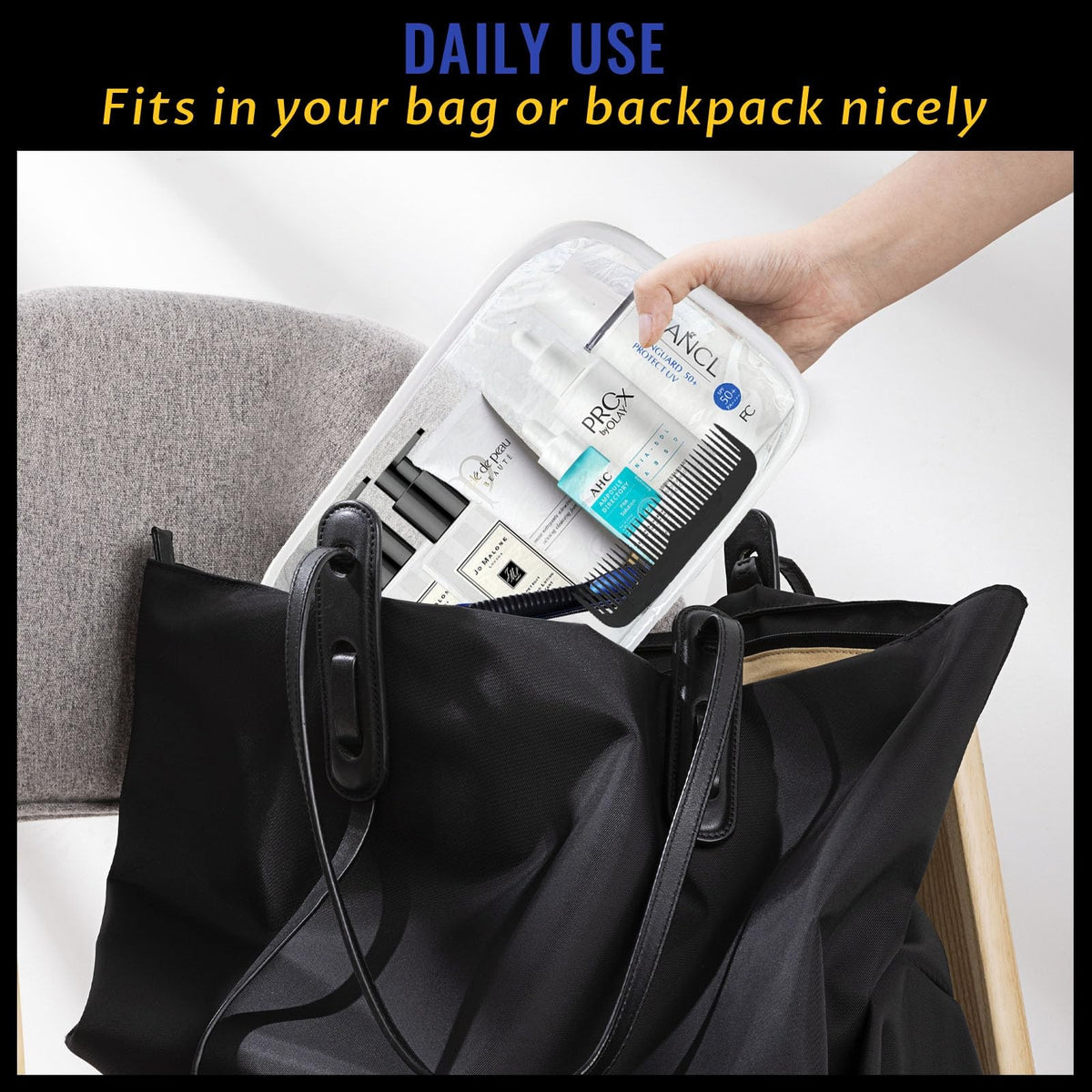 16 Pack Clear Travel Makeup Bags TSA Approved Waterproof PVC Organizer