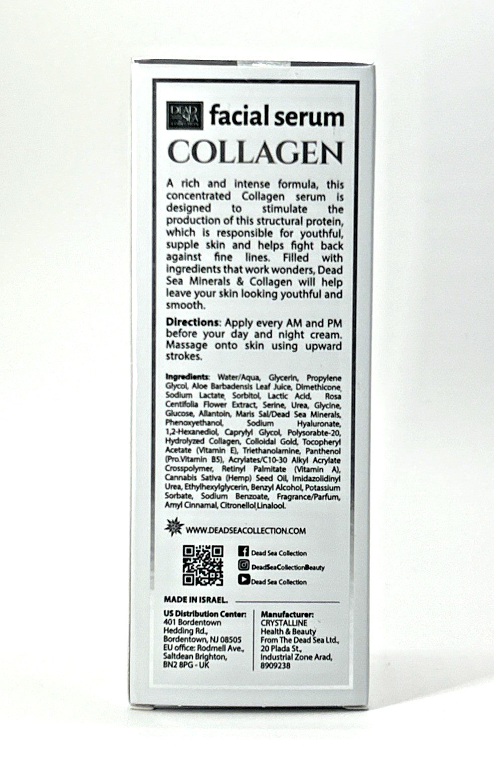 Dead Sea Collagen Anti-Aging Serum 1.69 oz - Firming and Hydrating Face Treatment