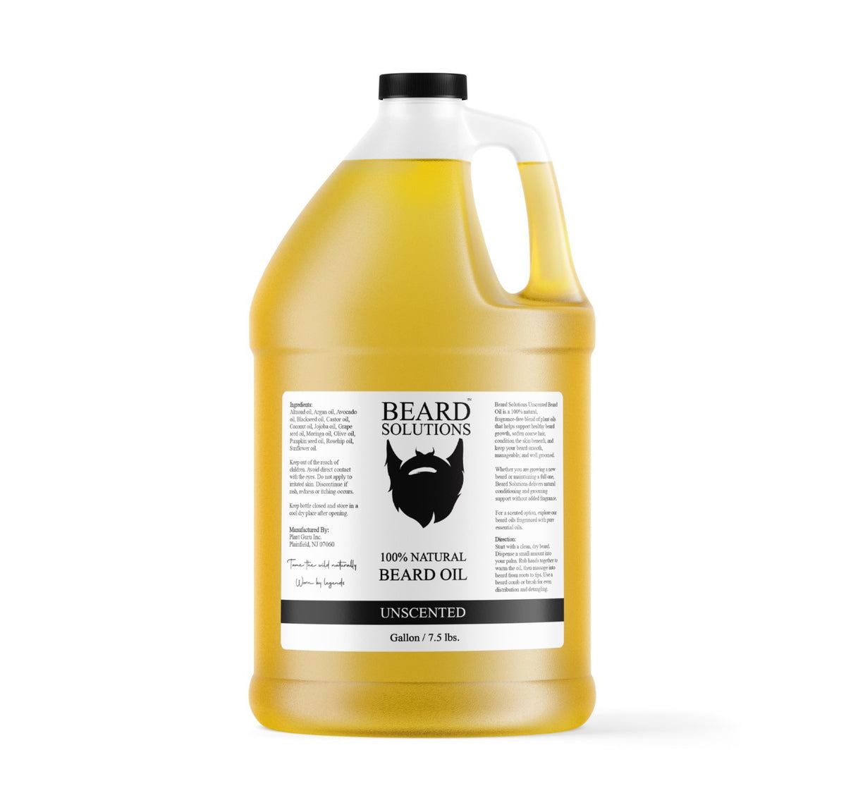 Natural Beard Oil Gallon - Bulk 7.5 lbs Men’s Hair Growth & Nourishing Serum