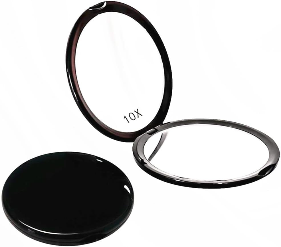 Magnifying Compact Mirror for Purse – 1X/10X Travel Folding Makeup Mirror