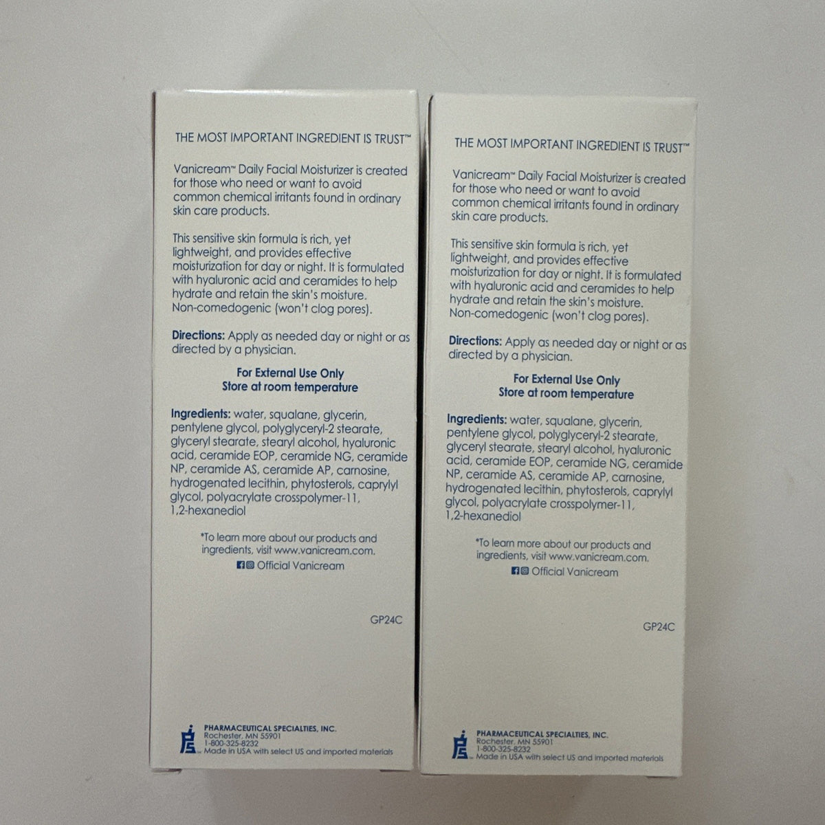 Vanicream Daily Facial Moisturizer with Ceramides & Hyaluronic Acid - 3 fl oz (2-Pack)