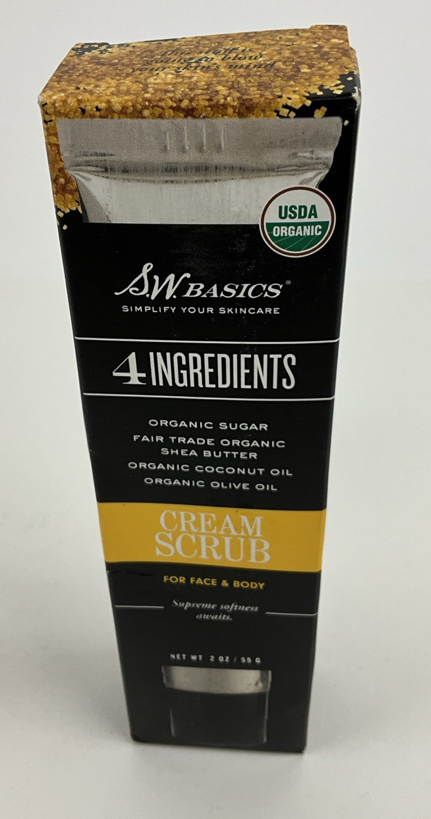 SW Basics Of Brooklyn 4 Ingredients Organic Sugar Cream Scrub New!