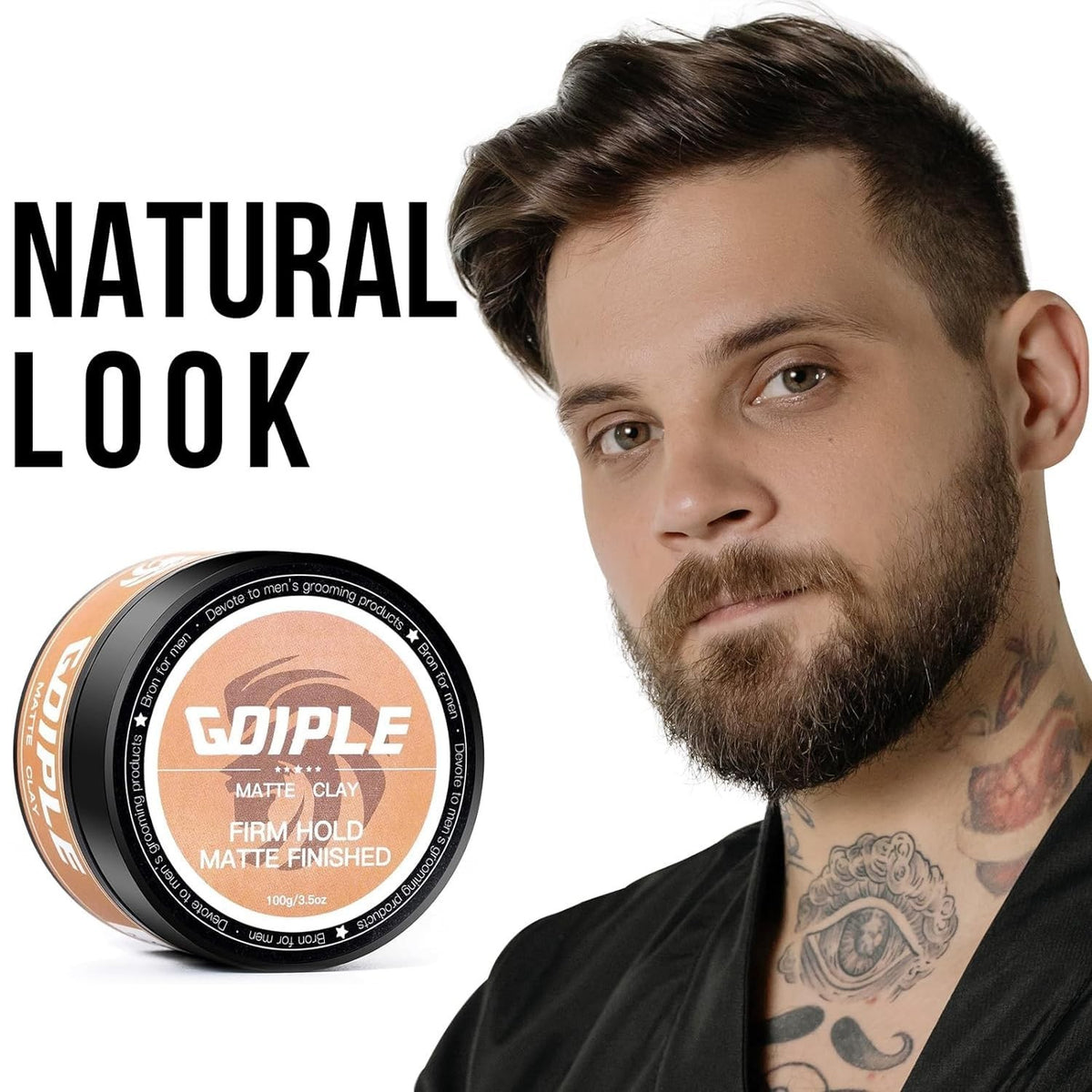 Organic Matte Hair Paste for Men - 100g Clay Pomade with Firm Hold
