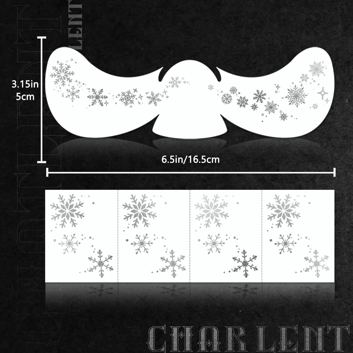 Glitter Snowflake Face Tattoos - 18 Sheets Silver Festive Freckles Makeup