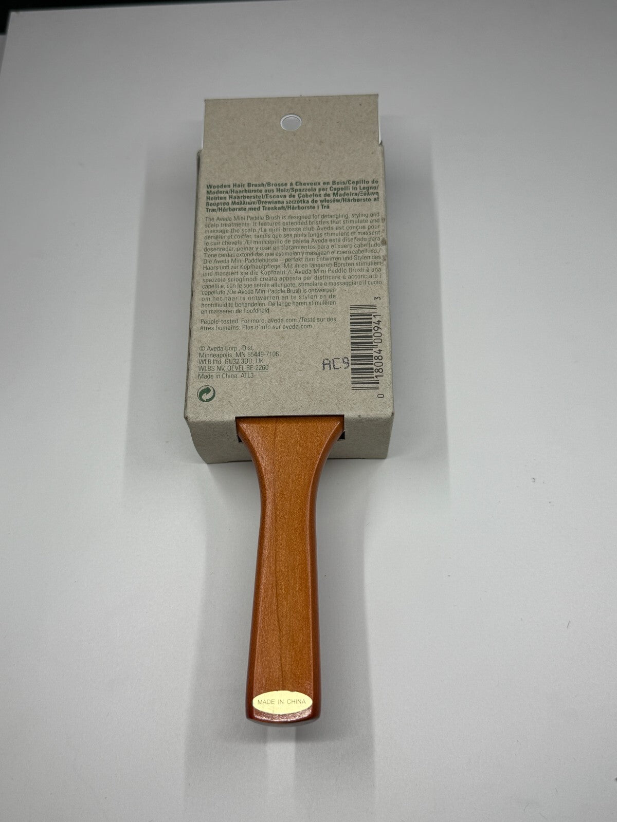 Mini Wooden Paddle Brush with Scalp Massager - Detangling Comb