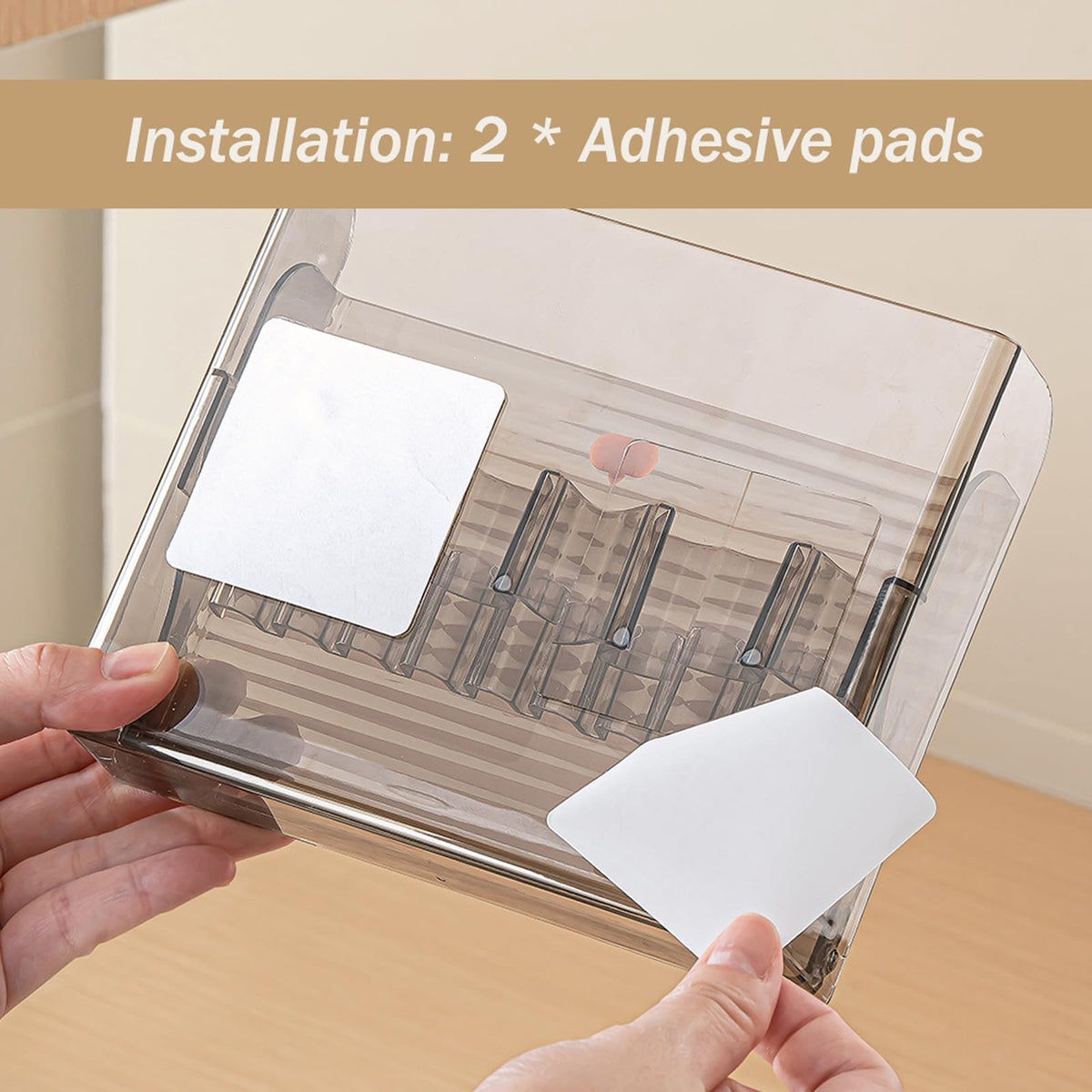 Wall-Mounted Makeup & Lip Liner Organizer Holder Clear 16 Slots