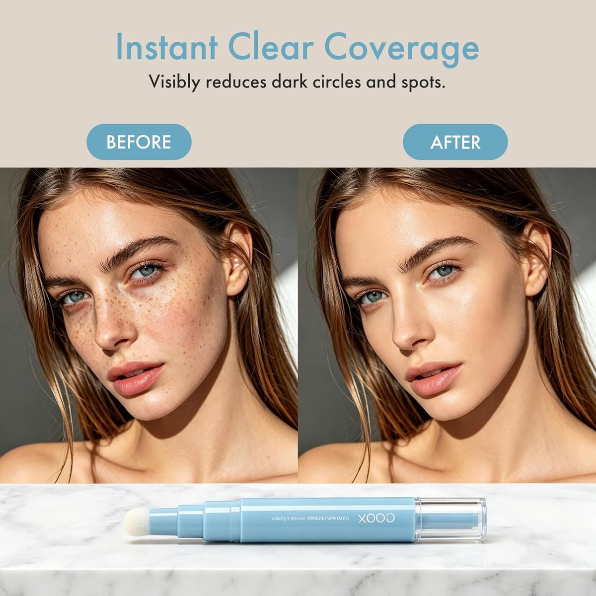 Light Beige Under Eye Concealer Pen - 24-Hour Flawless Coverage