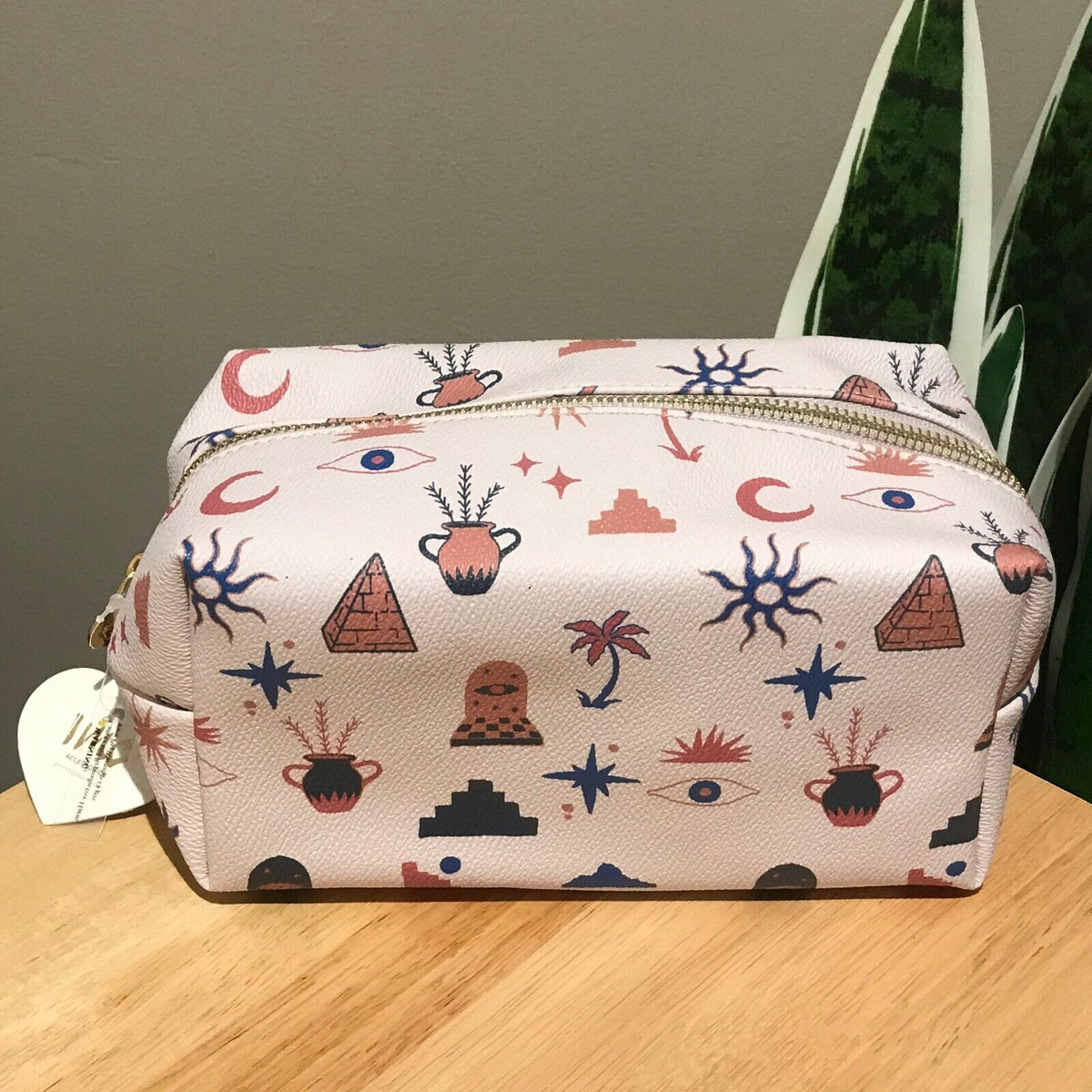 Travel Cosmetic Bag with Succulent and Geometric Designs - Multiple Sizes & Styles