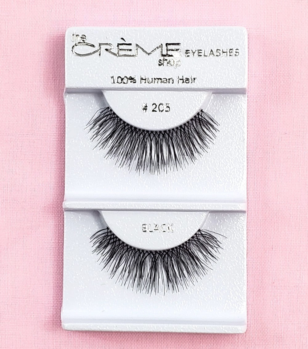 12 Pack Human Hair False Eyelashes #205 Natural Touch Lightweight Makeup