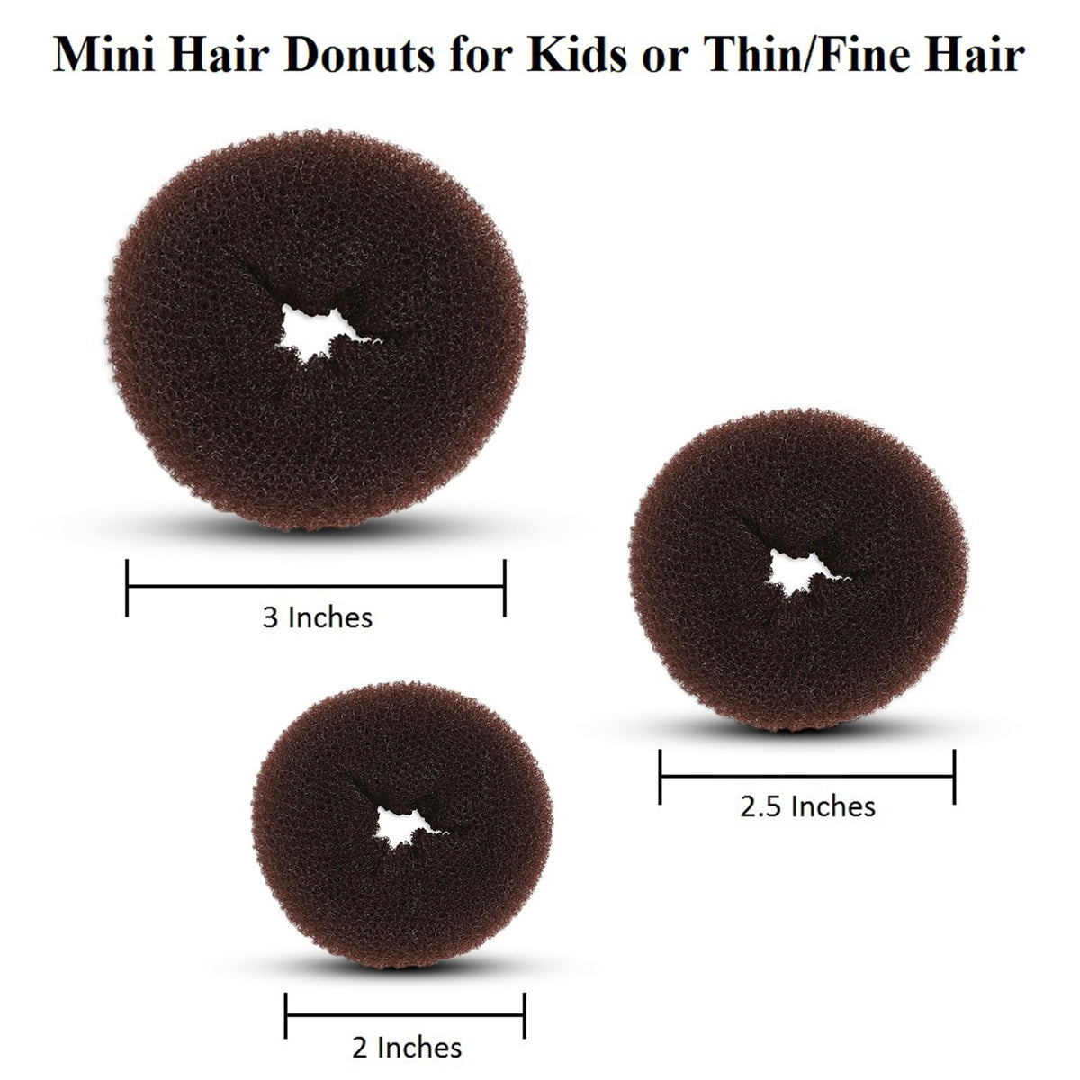 3pcs Mini Kids Hair Donuts Bun Maker Mesh Chignon Ballet Dance Sock